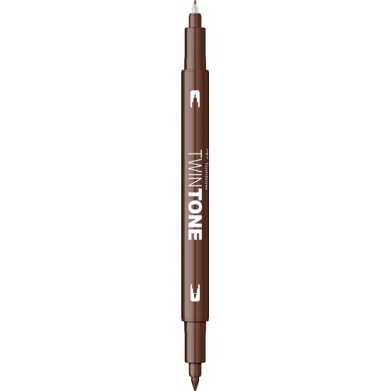 Marker 2 capete TwinTone, chocolate Tombow