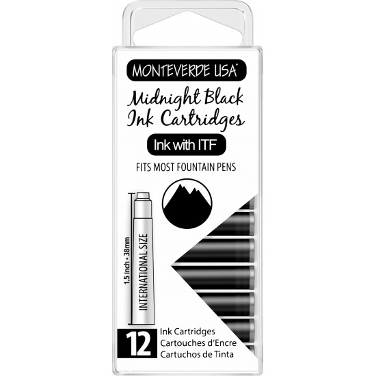 Set 12 cartuse Monteverde Midnight Black Set 12 cartuse Monteverde Midnight Black