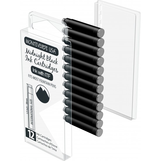 Set 12 cartuse Monteverde Midnight Black Set 12 cartuse Monteverde Midnight Black