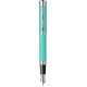 Strata Turquoise  Stilou"<strong>Accesorii:</strong> Accesorii din alama placat cu crom. Clip din otel inoxidabil placat cu crom.<br><strong>Capac:</strong> Capac din alama cizelat cu multiple straturi de lac turcoaz luc