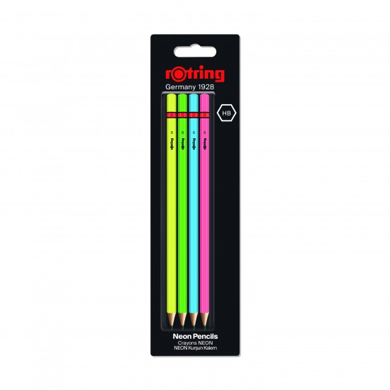 Blister 4 creioane grafit neon Rotring