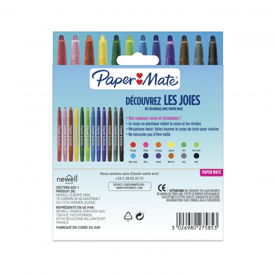 Set 12 creioane cerate twist (in suport plastic tip ruj)