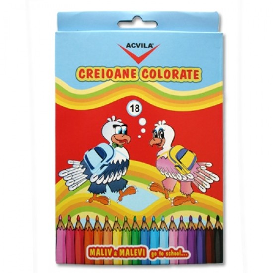 Creioane colorate set 18  ACVILA