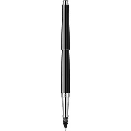 Stilou slim Ebony Black SRT cu penita aur 18k