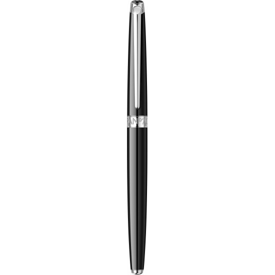 Stilou slim Ebony Black SRT cu penita aur 18k