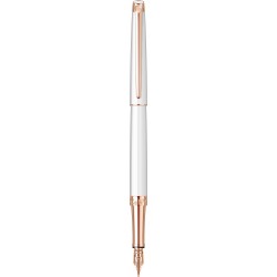 Stilou slim white PGT cu penita aur 18k