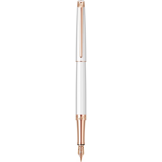 Stilou slim white PGT cu penita aur 18k