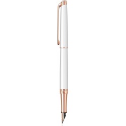 Stilou slim white PGT cu penita aur 18k