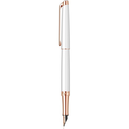 Stilou slim white PGT cu penita aur 18k
