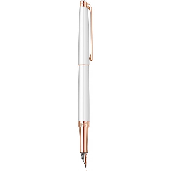 Stilou slim white PGT cu penita aur 18k