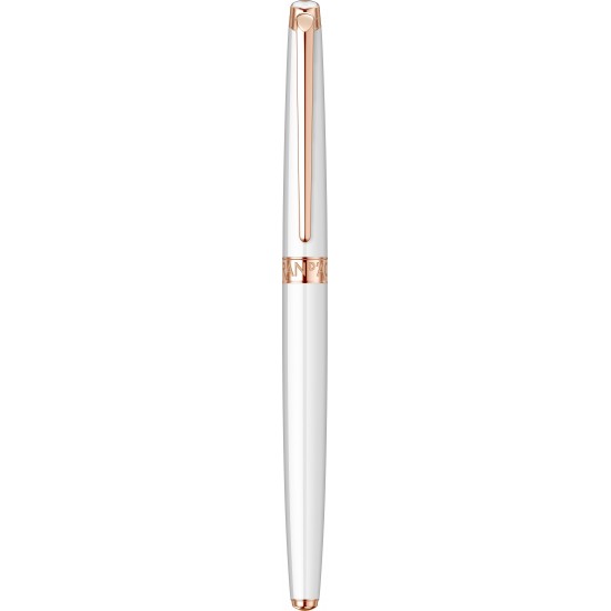Stilou slim white PGT cu penita aur 18k
