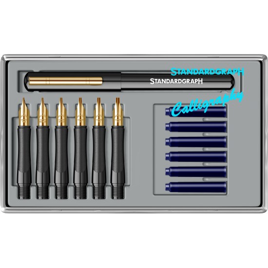 Set caligrafie stilou+penite 0.85/1.1/1.35/1.6/2.2/2.8