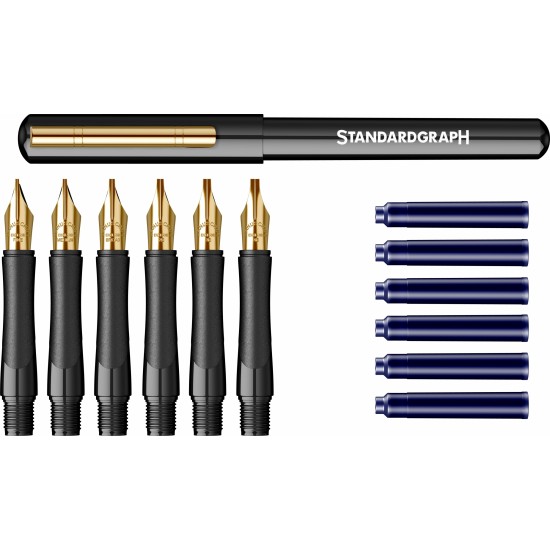 Set caligrafie stilou+penite 0.85/1.1/1.35/1.6/2.2/2.8