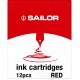 Cartuse cerneala Jentle Red - set 12 buc.