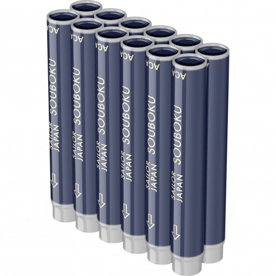 Cartuse cerneala pigment Souboku Blue-Black - set 12 buc. Cartuse cerneala pigment Souboku Blue-Black - set 12 buc.