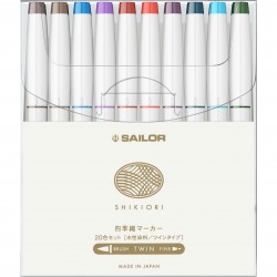 Marker caligrafic pensula twin - set 20 buc