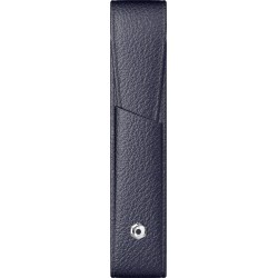 Etui piele single cu clapa - albastru inchis