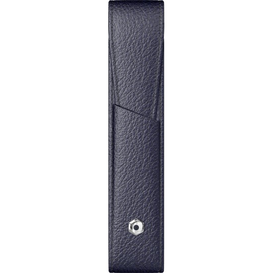 Etui piele single cu clapa - albastru inchis