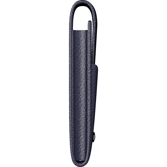 Etui piele single cu clapa - albastru inchis