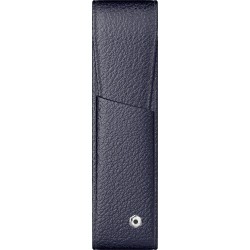 Etui piele dublu cu clapa - albastru inchis