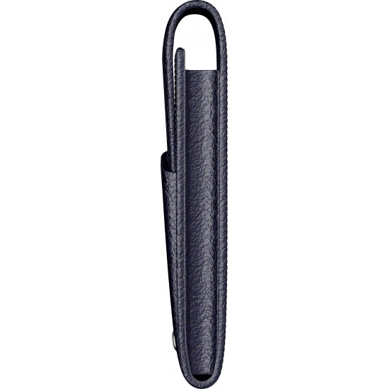 Etui piele dublu cu clapa - albastru inchis