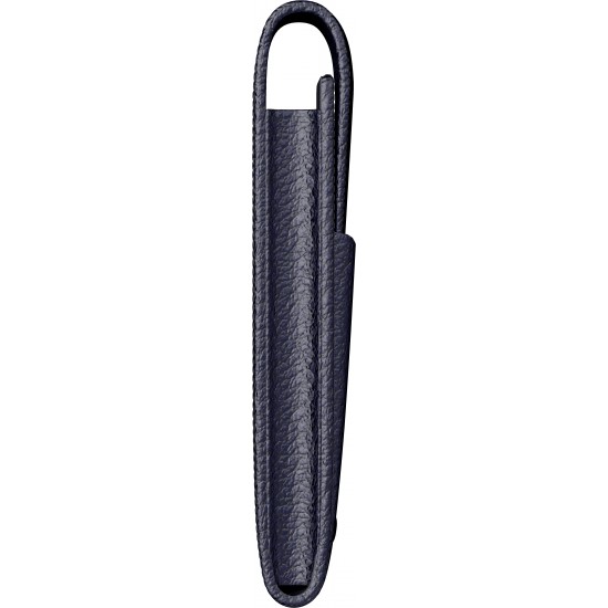 Etui piele dublu cu clapa - albastru inchis