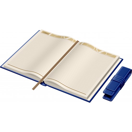 Set Agenda Piele B5 + Pouch Pen - Blue
