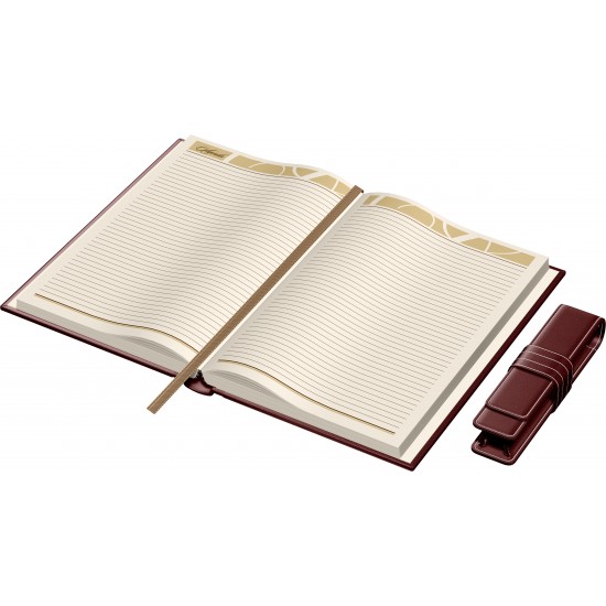 Set Agenda Piele B5 + Pouch Pen - Bordeaux