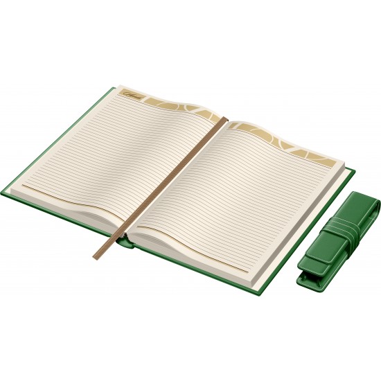 Set Agenda Piele B5 + Pouch Pen - Green