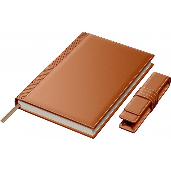 Set Agenda Piele B5 + Pouch Pen - Orange