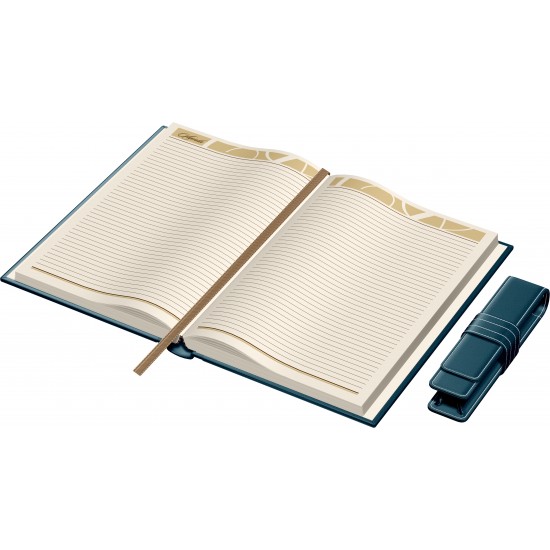 Set Agenda Piele B5 + Pouch Pen - Petrol