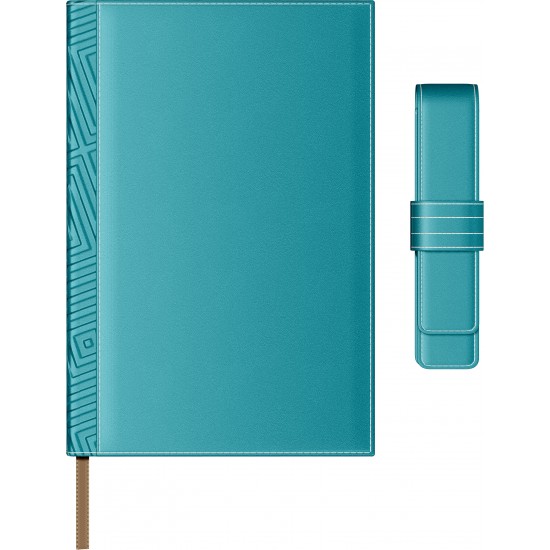 Set Agenda Piele B5 + Pouch Pen - Turquoise