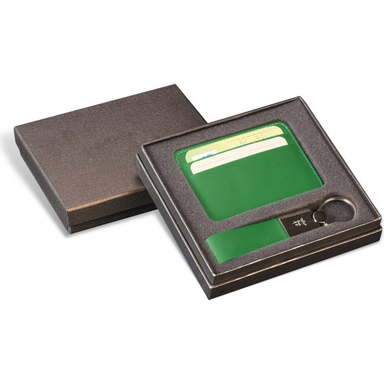 Set Card holder + Breloc chei - Green