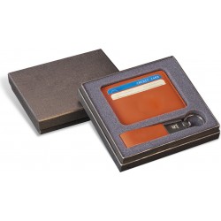 Set Card holder + Breloc chei - Orange