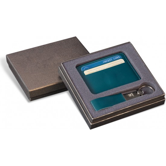 Set Card holder + Breloc chei - Petrol
