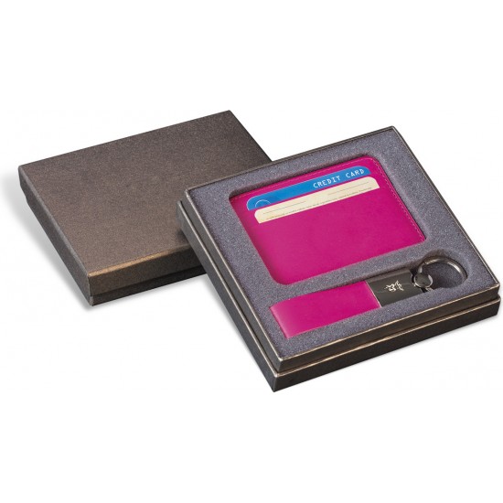 Set Card holder + Breloc chei - Pink