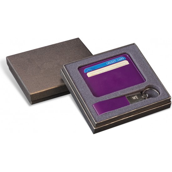 Set Card holder + Breloc chei - Purple