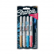 Set 4 Sharpie Metalic ruby, safir, gold, silver