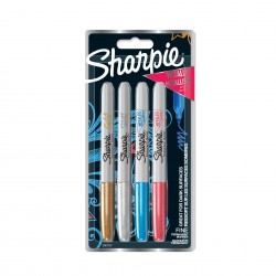 Set 4 Sharpie Metalic ruby, safir, gold, silver