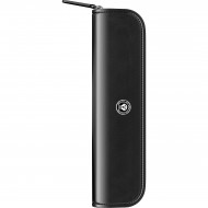 Etui piele elipsoidal cu fermoar negru