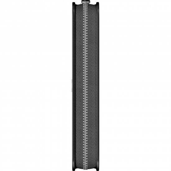 Etui piele elipsoidal cu fermoar negru