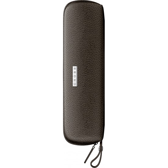 Etui piele 3 piese cu fermoar maro