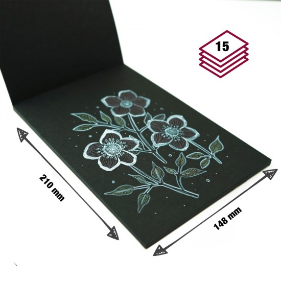 Hartie Grafica si Caligrafie A5 Black Paper 250g/mp - 15 coli