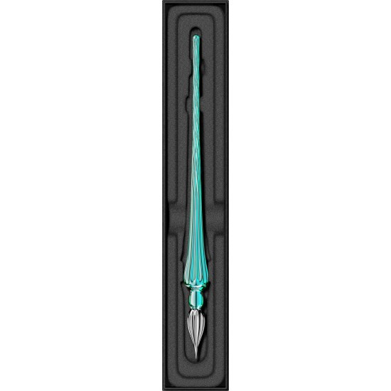 Toc Caligrafic Round Glass Pen Turquoise