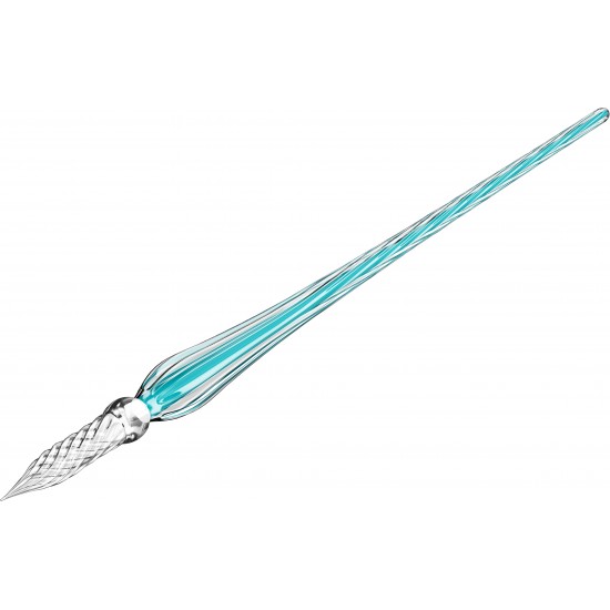 Toc Caligrafic Twisted Glass Pen Blue Azur