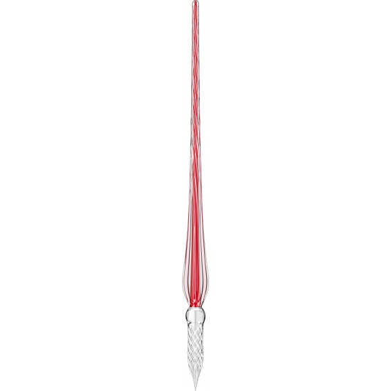 Toc Caligrafic Twisted Glass Pen Red