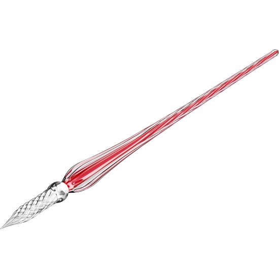Toc Caligrafic Twisted Glass Pen Red