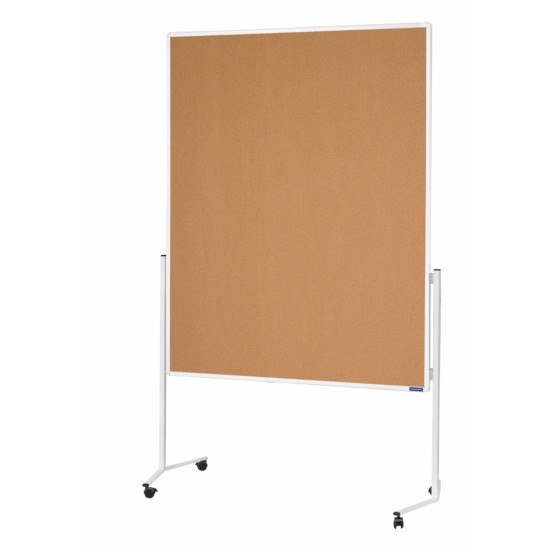 Panou prezentare MAGNETOPLAN mobil 1200x1500 mm, rama alba, dubla fata pluta
