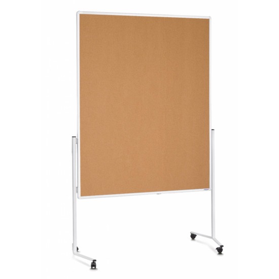 Panou prezentare MAGNETOPLAN mobil 1200x1500 mm, rama alba, dubla fata pluta