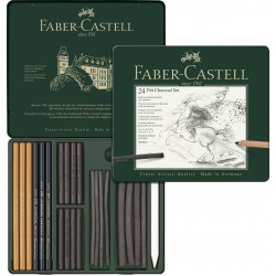 SET PITT MONOCHROME CARBUNE 24 BUC FABER-CASTELL